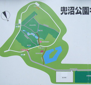 兜沼公園キャンプ場内の地図