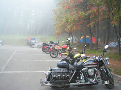 中富良野森林公園キャンプ場のバイク郡