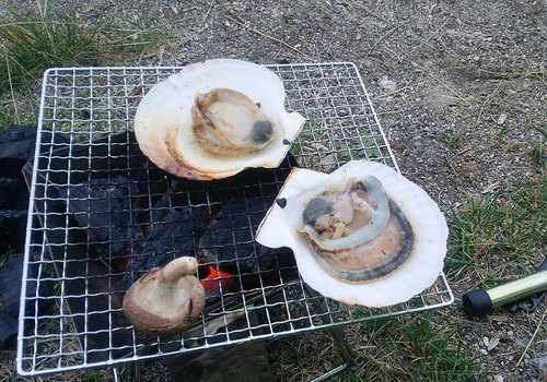 2014-07-18-川北温泉を断念してホタテを焼く